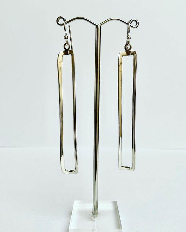 Elongated Open Cut Rectangular Earrings