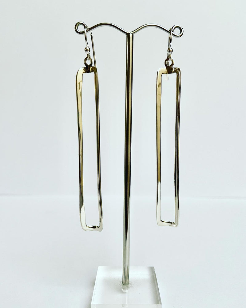 Elongated Open Cut Rectangular Earrings