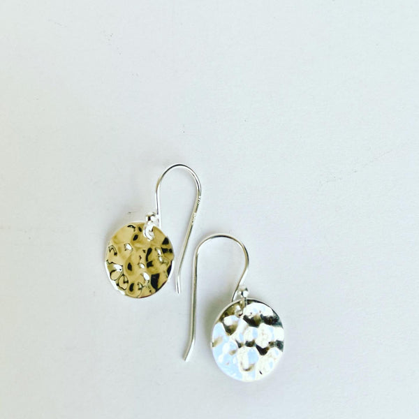 Hammered silver hook earrings