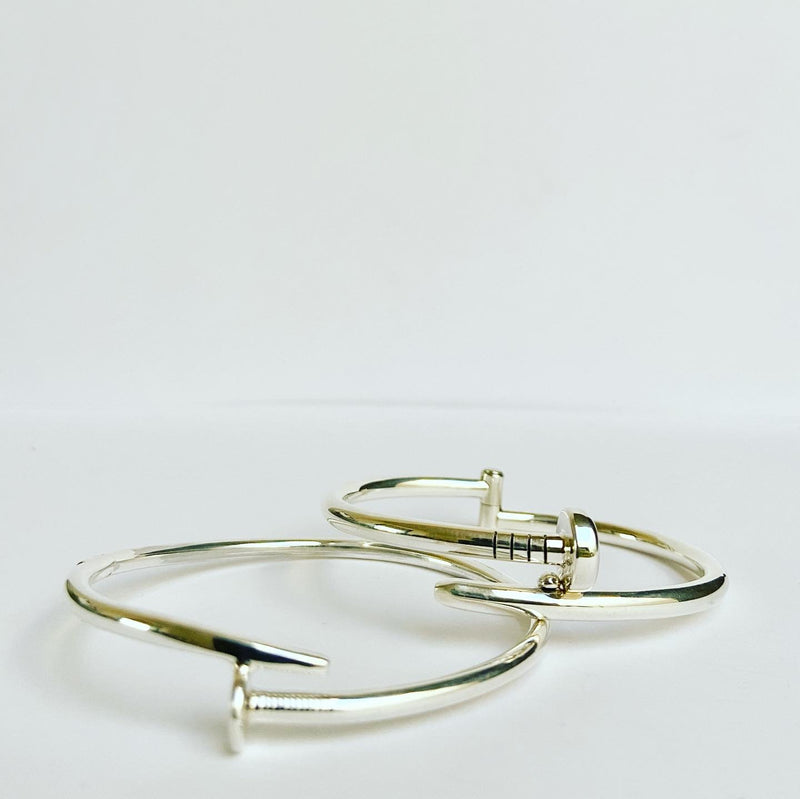 Thin nail sterling silver bangle