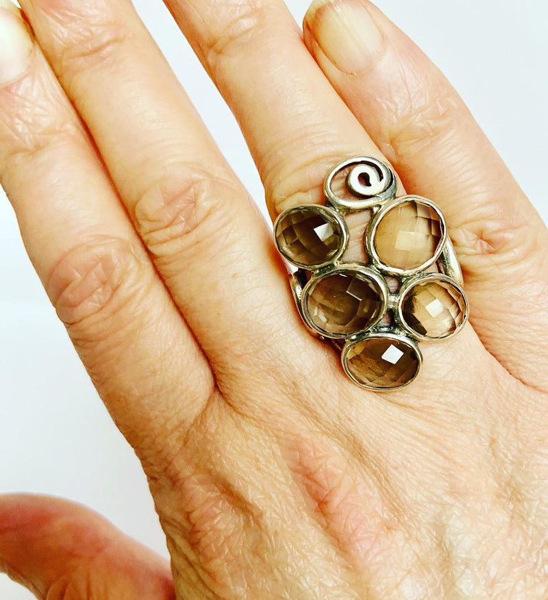 Smokey Quartz Statement Ring