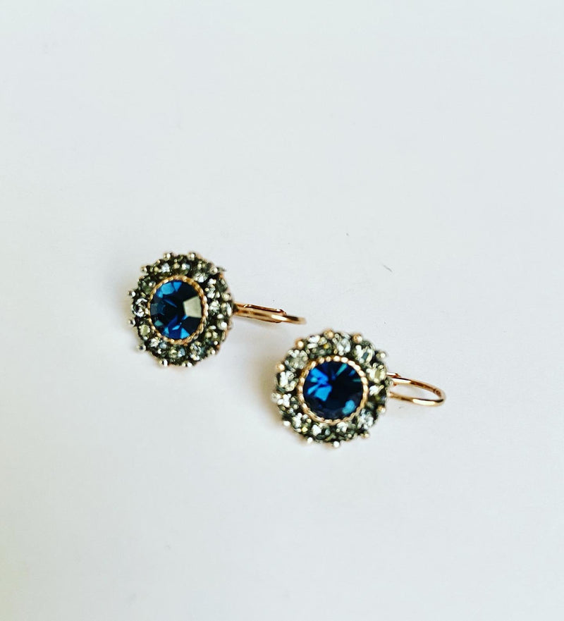 Etruscan round midnight blue earrings