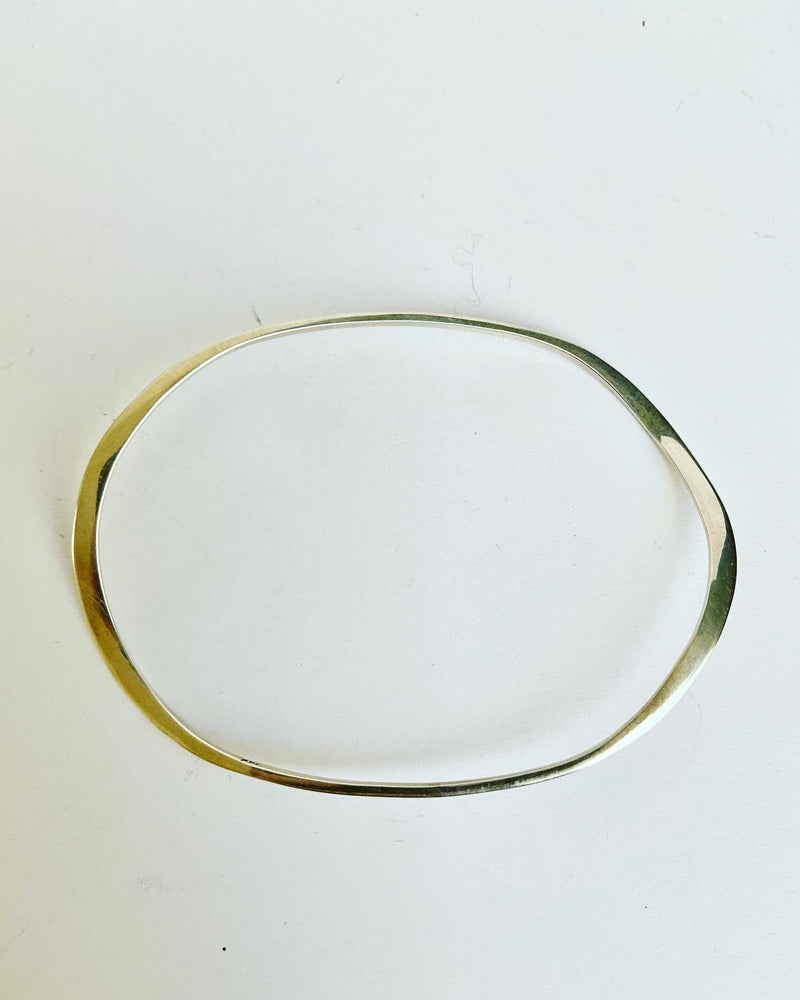 Slim line oval bangle