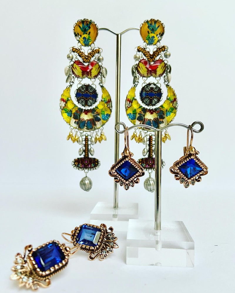 Etruscan Cobalt Blue Earrings - Italy