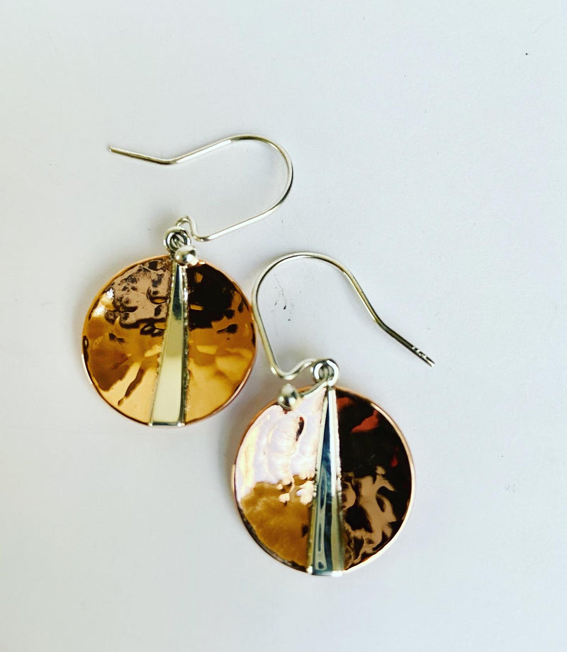 Hammered disc earrings