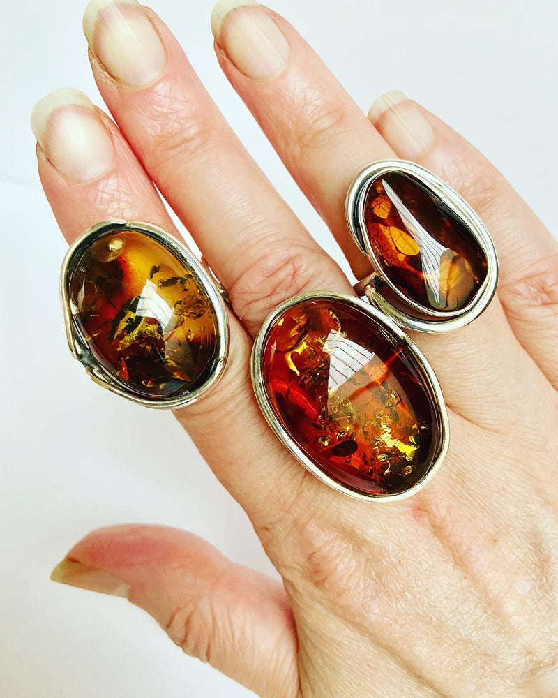 Large deals amber ring