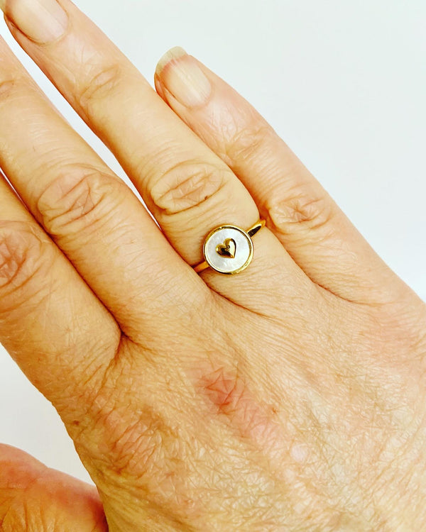 Mother Of Pearl Heart Ring