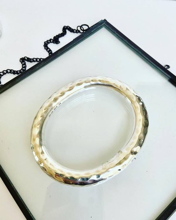 Hammered Oval Bangle