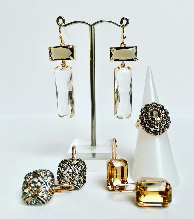 Smokey Crystal Earrings