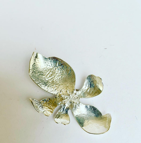 Orchid Sterling Silver Brooch