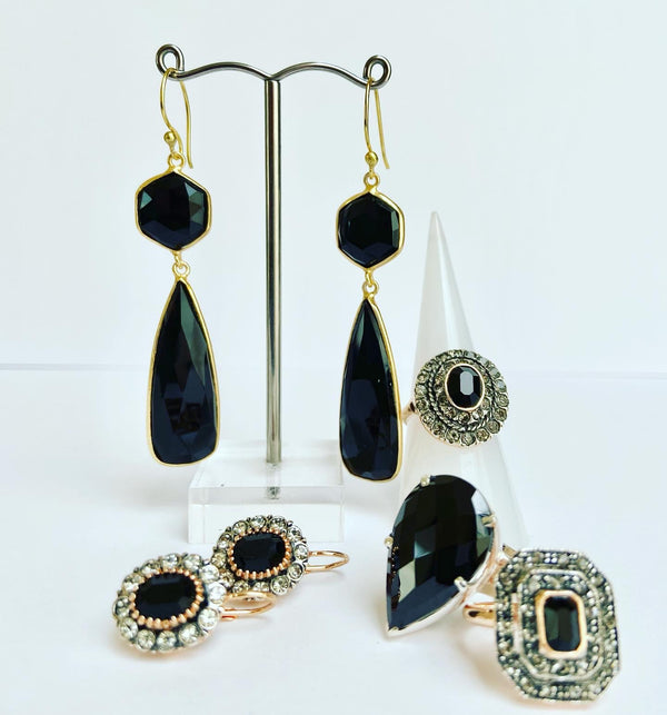 Etruscan Onyx Earrings