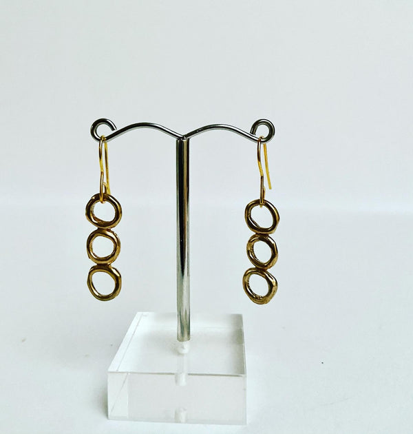 Bronze small circles earrings