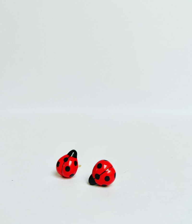 Ladybug stud earrings