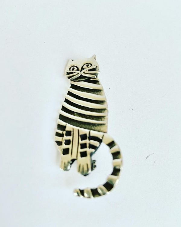 Stripe Cat Brooch