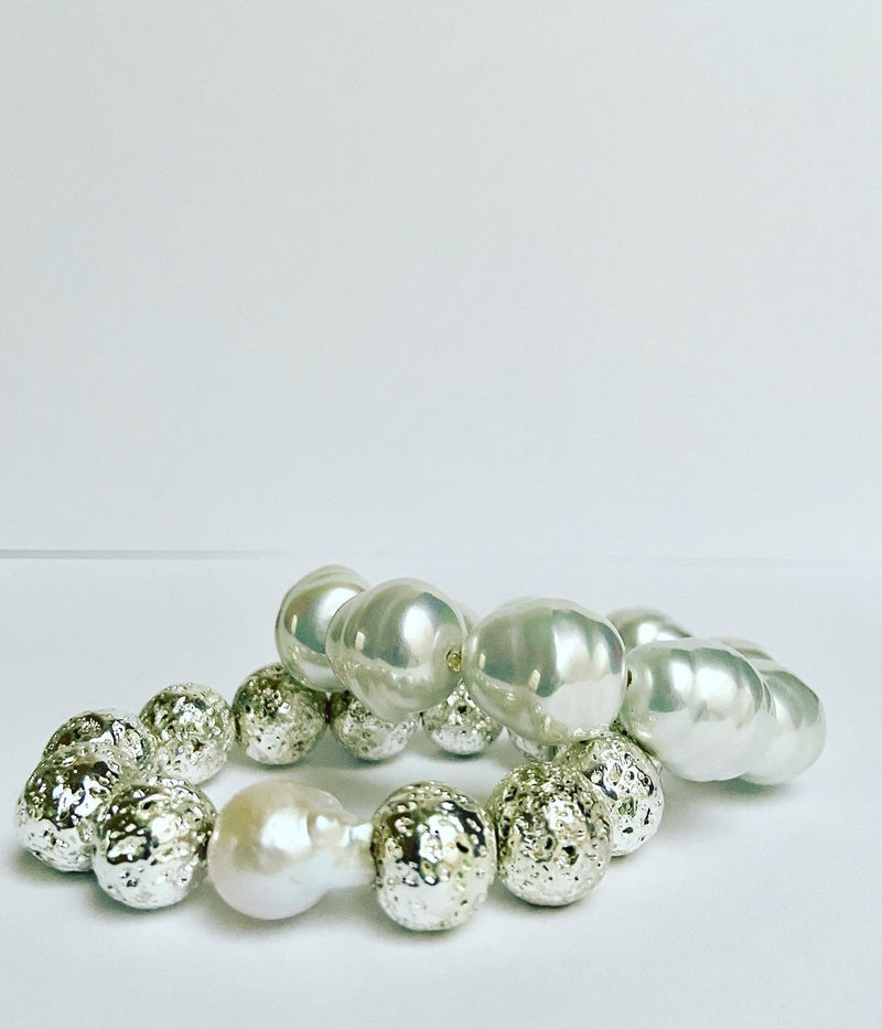 Beehive baroque pearl bracelet