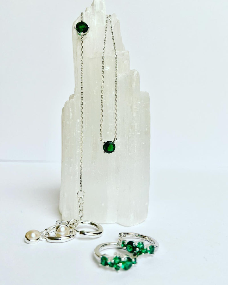 Emerald Green Crystal Huggie - 2 options