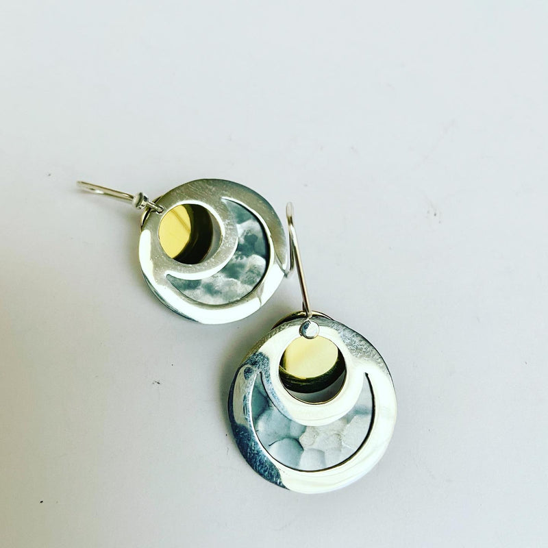 Circle Two Tone Earrings