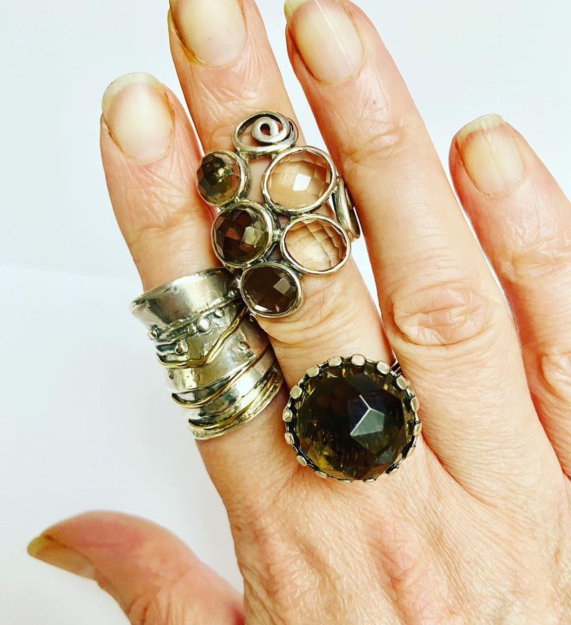 Smokey Quartz Statement Ring