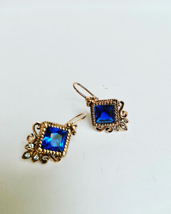 Etruscan Cobalt Blue Earrings - Italy